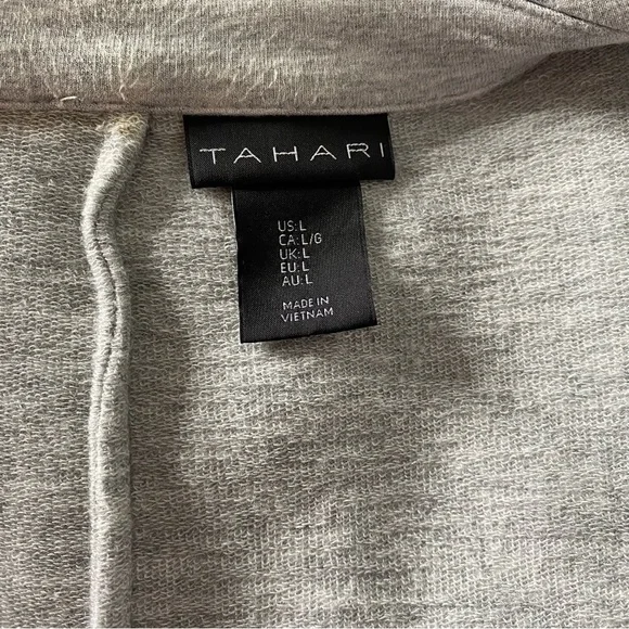 Tahari Light Gray Women's Knit Blazer, L - Picture 6 of 7